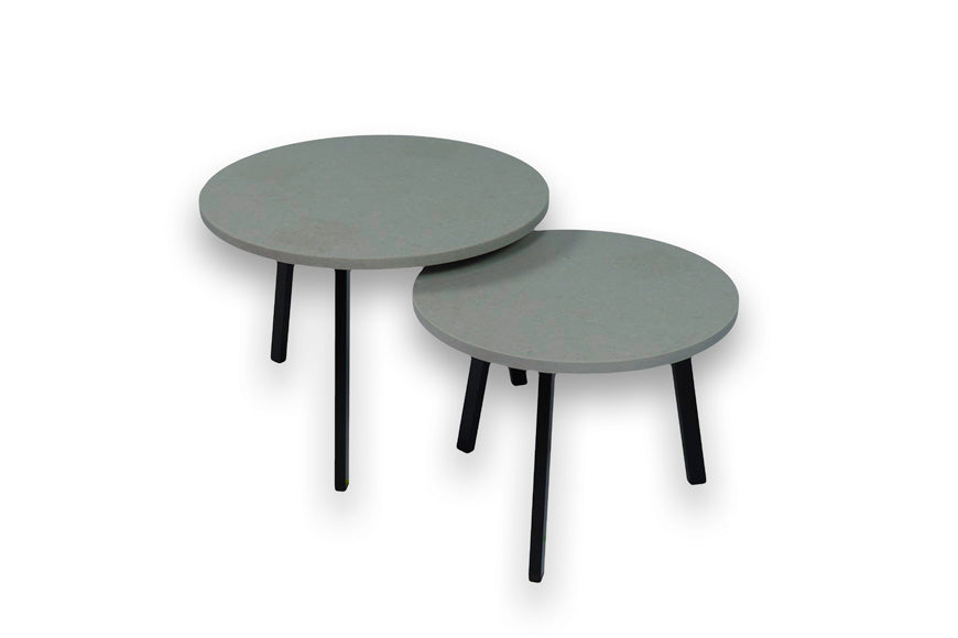 Salontafel set rond Noble Concrete Grey - ⌀ 50 + ⌀ 60 cm