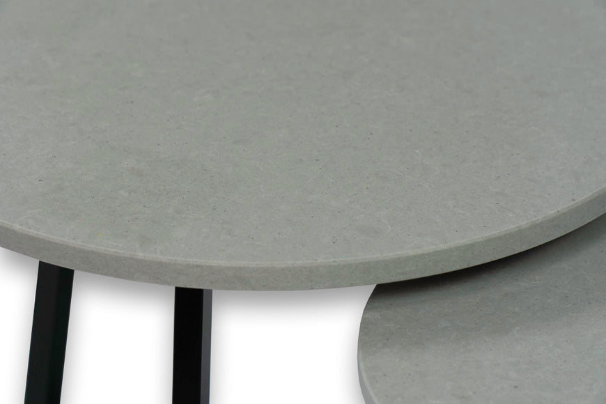 Salontafel set rond Noble Concrete Grey - ⌀ 50 + ⌀ 60 cm