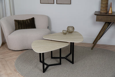 Salontafel Organisch Travertino Tweedelig