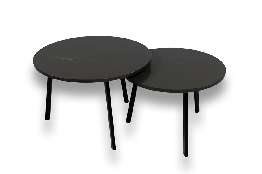 Salontafel set rond Piatra Grey - ⌀ 60 + ⌀ 70 cm