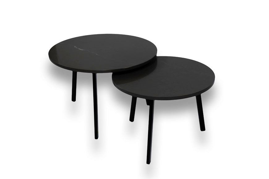 Salontafel set rond Piatra Grey - ⌀ 60 + ⌀ 70 cm