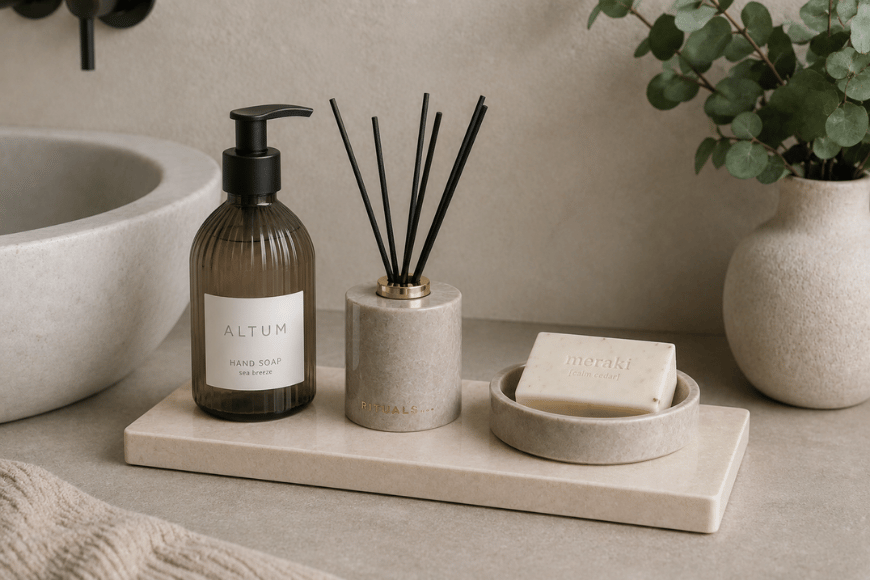 Natuurstenen badkamerplank voor zeep en badkameraccessoires