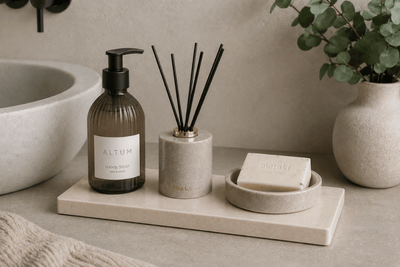 Natuurstenen badkamerplank voor zeep en badkameraccessoires