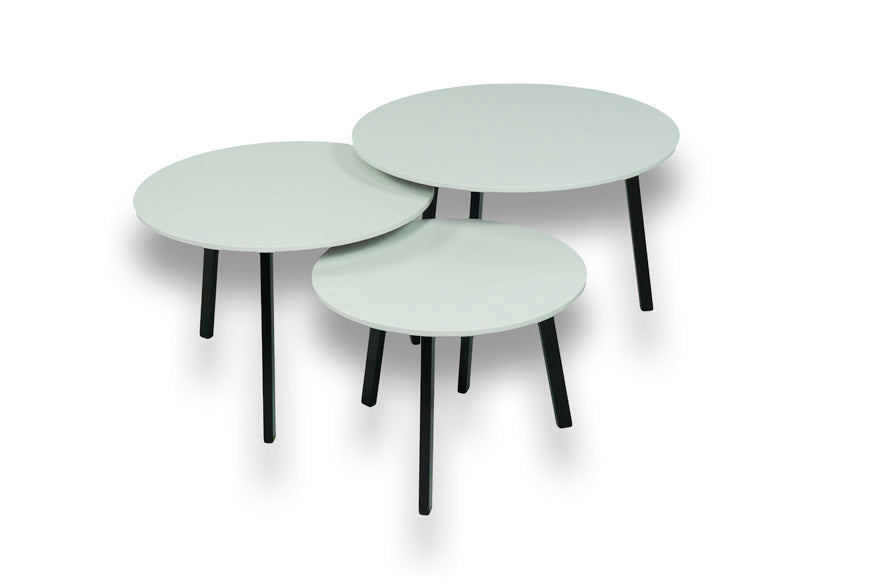 Salontafel set rond driedelig Pure White - ⌀ 50 + ⌀ 60 + ⌀ 70 cm