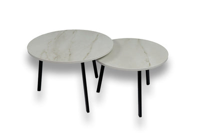 Salontafel set rond Dekton Rem  - ⌀ 50 + ⌀ 60 cm