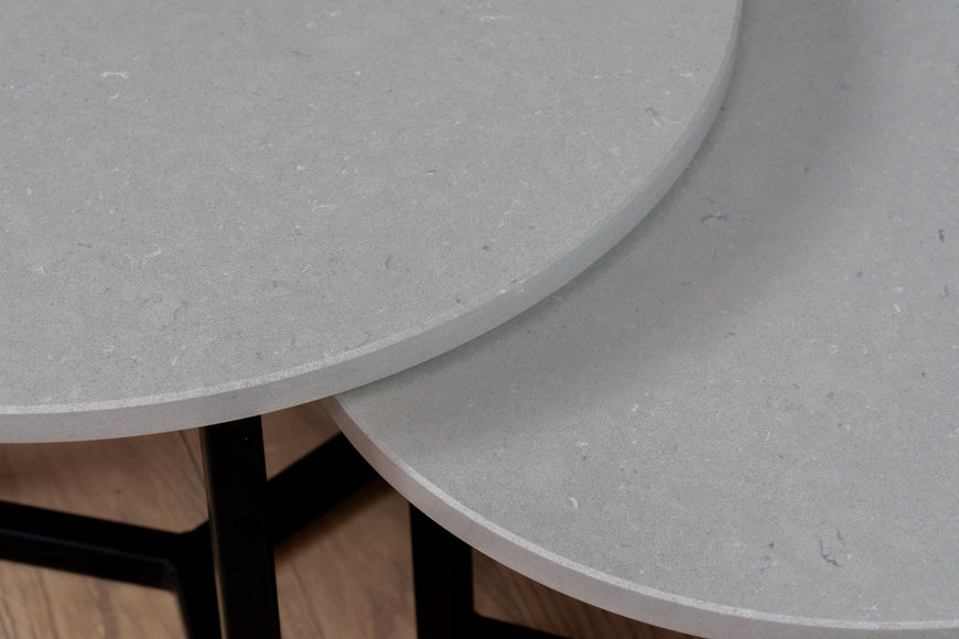 Salontafel set rond Premium Beton Grey - ⌀ 50 + ⌀ 60 cm