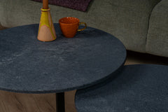 Salontafel set rond Rugged Concrete - ⌀ 50 + ⌀ 60 cm