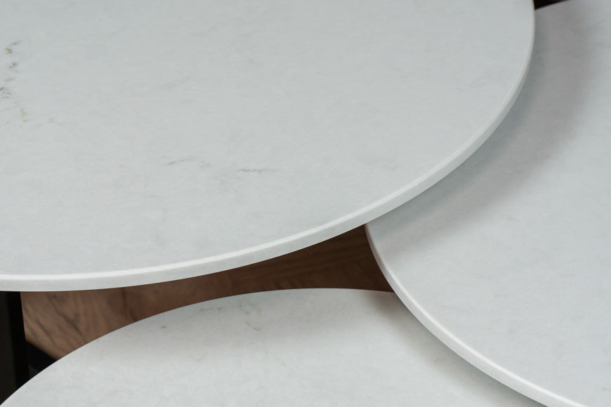 Salontafel set rond driedelig London Grey - ⌀ 50 + ⌀ 60 + ⌀ 70 cm