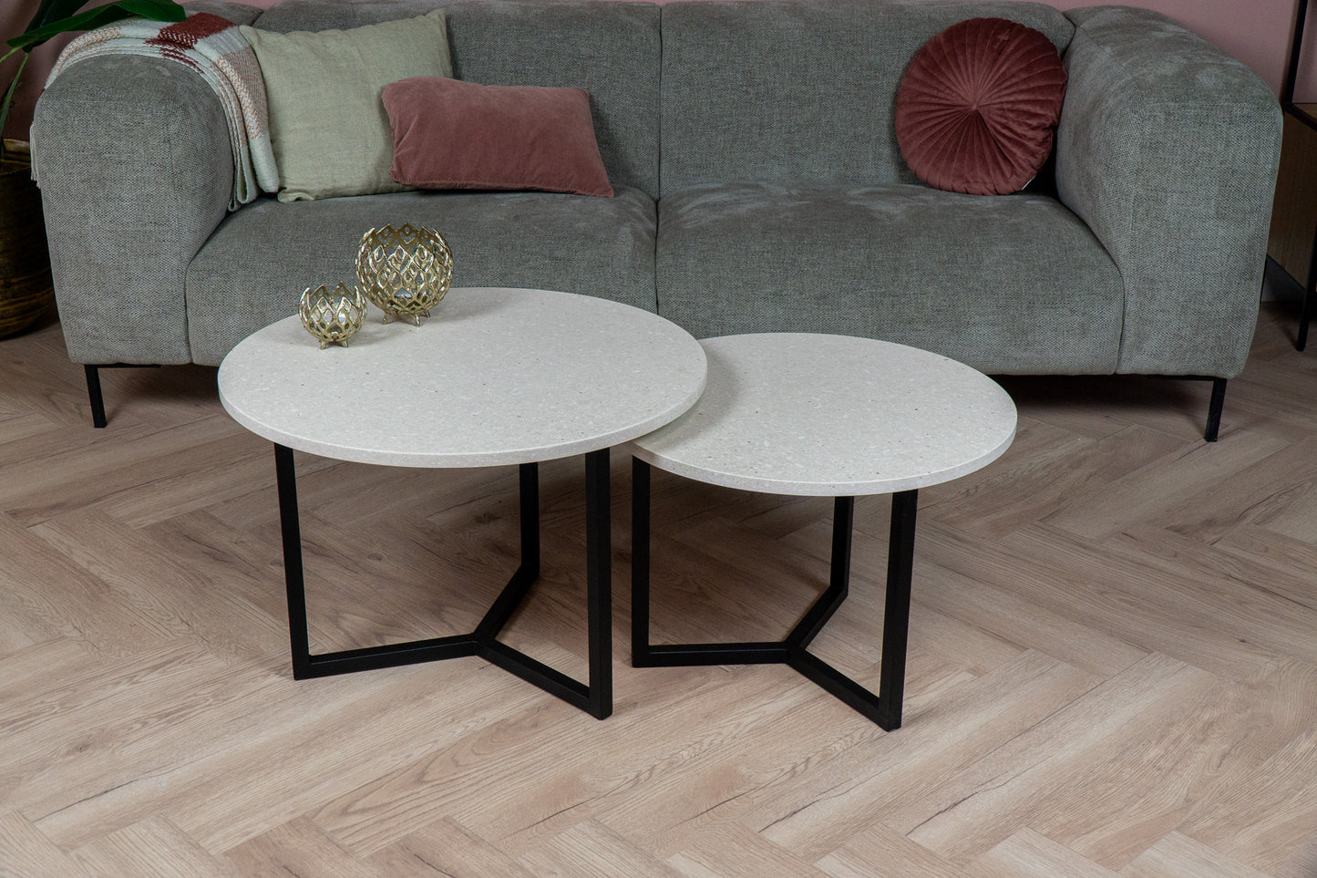 Salontafel Set Rond Cava Mocca