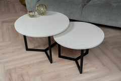 Salontafel set rond Cava Mocca - ⌀ 60 + ⌀ 70 cm