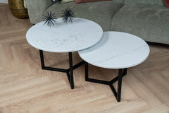 Salontafel set rond Noble Grey - ⌀ 60 + ⌀ 70 cm