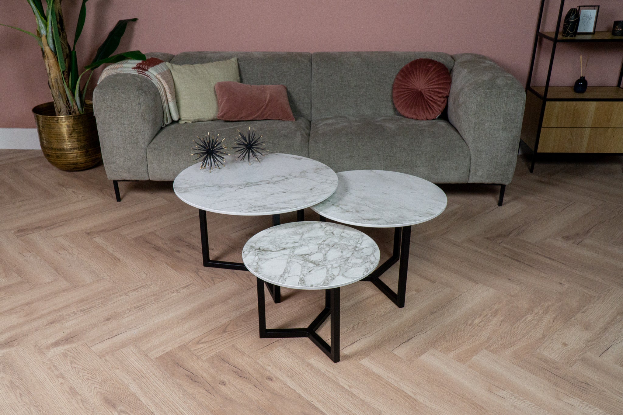 Salontafel set rond driedelig Dekton Bergen - ⌀ 50 + ⌀ 60 + ⌀ 70 cm
