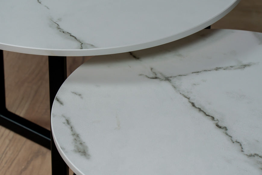 Salontafel set rond Premium Dekton Daze - ⌀ 50 + ⌀ 60 cm