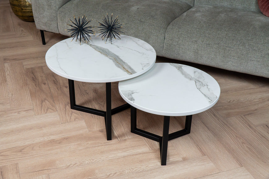 Salontafel set rond Premium Dekton Daze - ⌀ 50 + ⌀ 60 cm