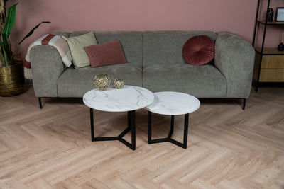Salontafel Rond Calacatta Silk Tweedelig