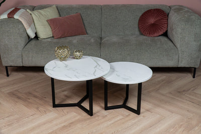 Salontafel Rond Calacatta Silk Tweedelig
