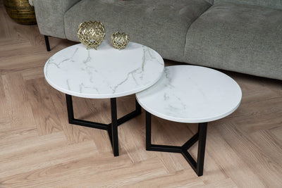 Salontafel Rond Calacatta Silk Tweedelig