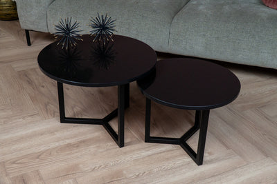 Salontafel Rond Beach Black Tweedelig