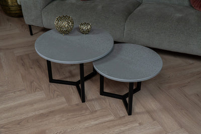 Salontafel Rond Crea Beton Light Tweedelig