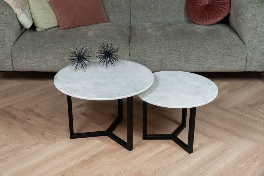 Salontafel set rond Himalaya Crystal Ultra Soft - ⌀ 50 + ⌀ 60 cm