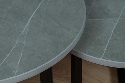 Salontafel set rond Zaha Stone Silk - ⌀ 50 + ⌀ 60 cm