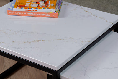 Salontafel Set vierkant Calacatta Gold