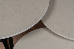 Salontafel set rond driedelig Silestone Coral Clay - ⌀ 50 + ⌀ 60 + ⌀ 70 cm