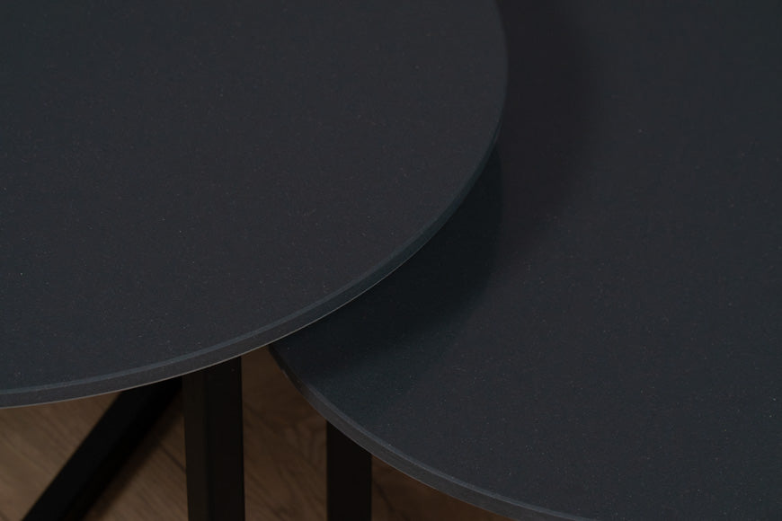 Salontafel set rond Premium Slate Medium Grey - ⌀ 50 + ⌀ 60 cm