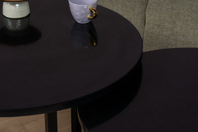 Salontafel set rond Premium Tebas Black - ⌀ 60 + ⌀ 70 cm
