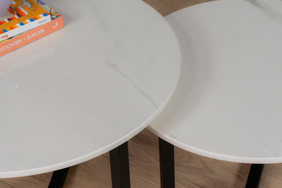 Salontafel set rond Premium Dekton Olimpo - ⌀ 50 + ⌀ 60 cm