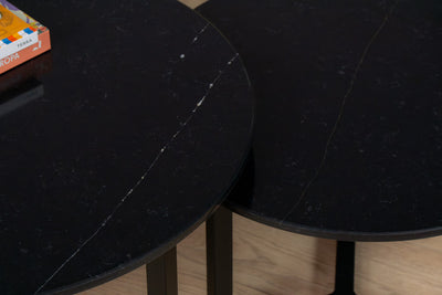 Salontafel set rond Premium Et. Noir - ⌀ 50 + ⌀ 60 cm