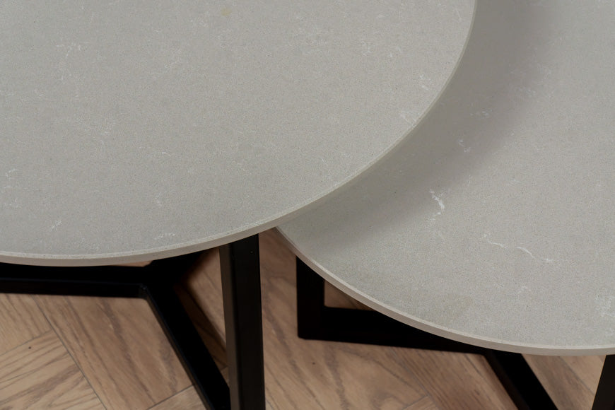 Salontafel set rond Premium Delicato Crema - ⌀ 50 + ⌀ 60 cm