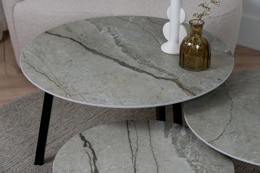 Salontafel Rond Silver Roots Driedelig