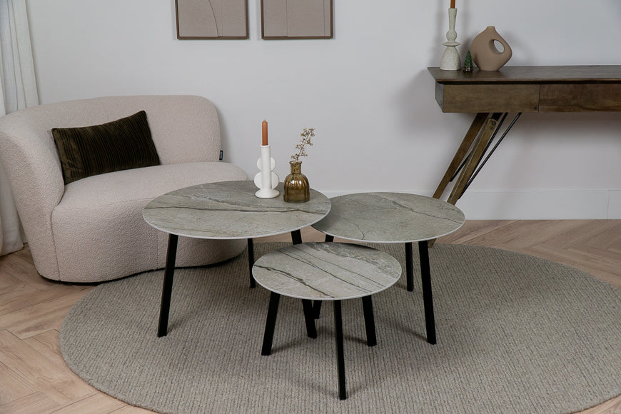 Salontafel Rond Silver Roots Driedelig