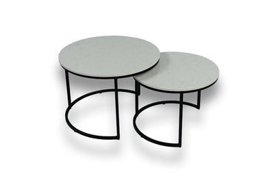 Salontafel set rond Deluxe Snowy Ibiza - ⌀ 50 + ⌀ 60 cm