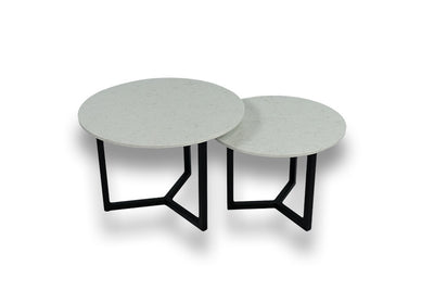 Salontafel set rond Premium Snowy Ibiza - ⌀ 50 + ⌀ 60 cm