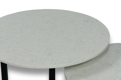 Salontafel set rond Premium Snowy Ibiza - ⌀ 50 + ⌀ 60 cm