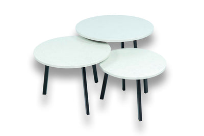 Salontafel Rond Snowy Ibiza Driedelig