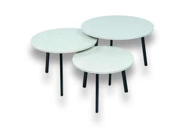 Salontafel Rond Snowy Ibiza Driedelig