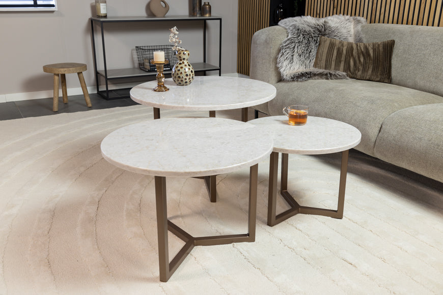 Salontafel Rond Glencoe Premium Driedelig