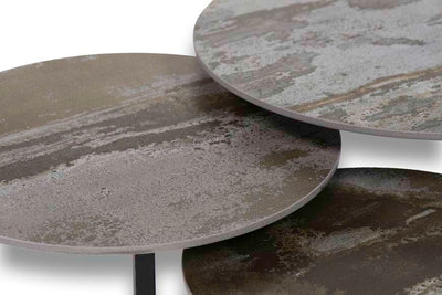 Salontafel set rond driedelig Premium Trilium - ⌀ 50 + ⌀ 60 + ⌀ 70 cm