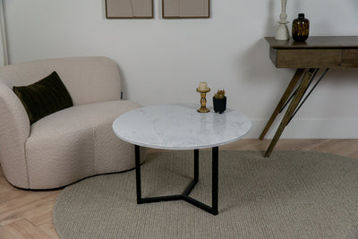 Salontafel Rond Venatino Alabaster White - ⌀ 80 cm