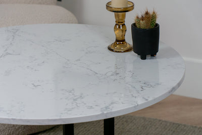 Salontafel Rond Venatino Alabaster White - ⌀ 80 cm