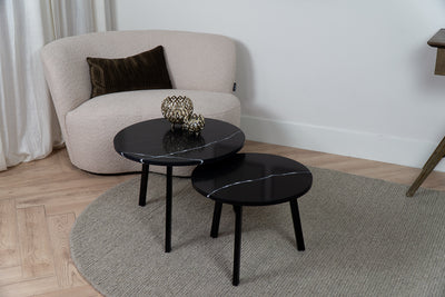 Salontafel Rond Venatino Marquina Tweedelig