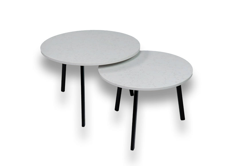 Salontafel set rond Venato Puro - ⌀ 60 + ⌀ 70 cm