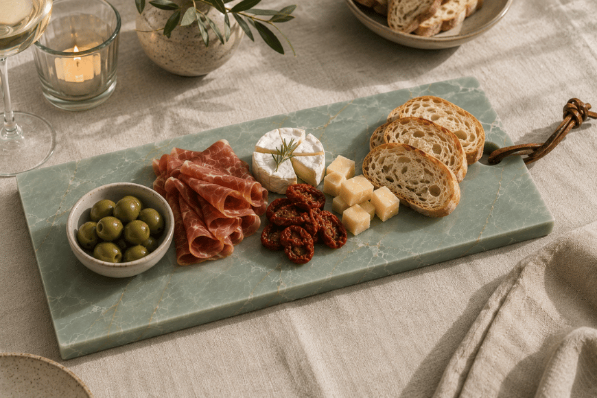 Verde Emerald Signature Tapasplank op gedekte tafel
