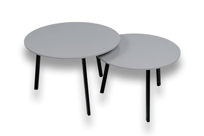 Salontafel set rond Xgloss Grijs - ⌀ 60 + ⌀ 70 cm