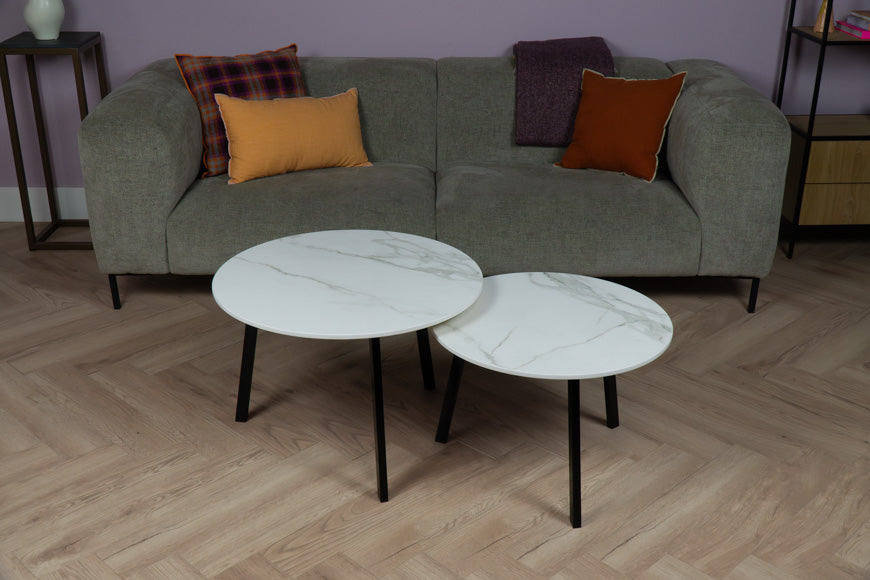 Salontafel set rond Calacatta Silk - ⌀ 60 + ⌀ 70 cm