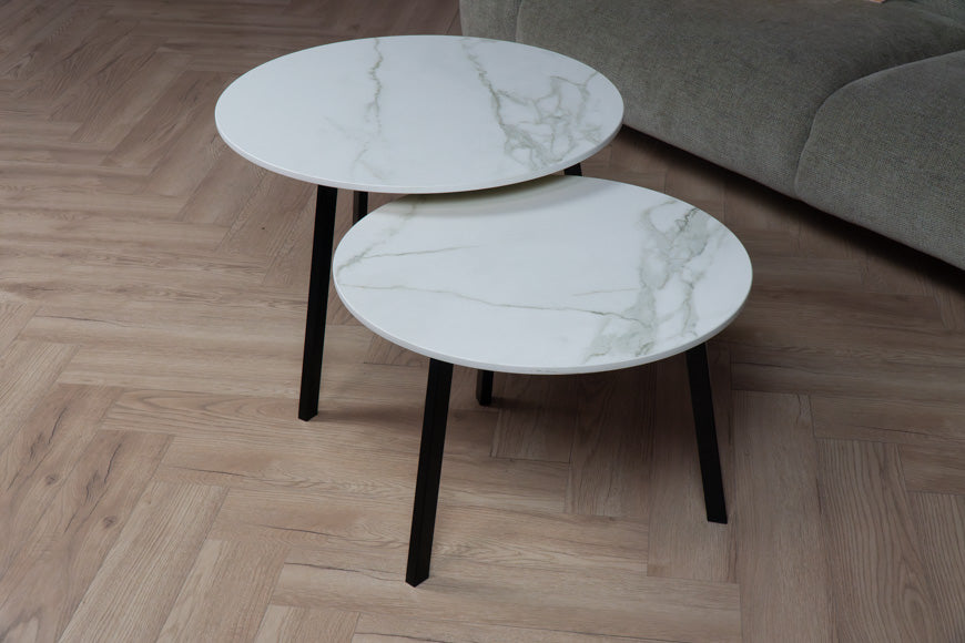 Salontafel set rond Calacatta Silk - ⌀ 60 + ⌀ 70 cm