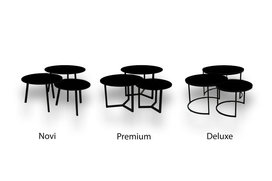 Salontafel Driedelig Rond Black Obsession